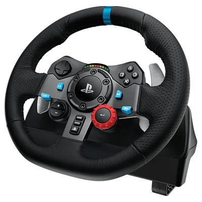 Logitech G29 Driving Force Racing Wheel and Floor Pedals, Real Force Feedback, Stainless Steel Paddle Shifters, Leather Steering Wheel Cover for PS5, PS4, PC, Mac - Black