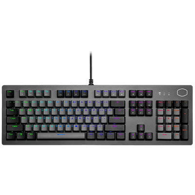 Cooler Master CK352 Full Mechanical Gaming PC Keyboard, Tactile Brown Switches, Customizable RGB Illumination and Lightbars, Sandblasted Aluminum Top, Dual Keycap Scheme