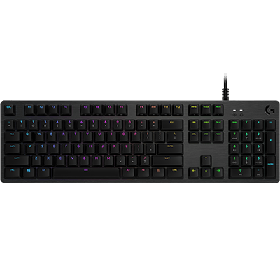 Logitech G512 Mechanical Gaming Keyboard,RGB Lightsync Backlit Keys,GX Brown Tactile Key Switches,Brushed Aluminum Case,Customizable F-Keys,USB Pass Through - Black