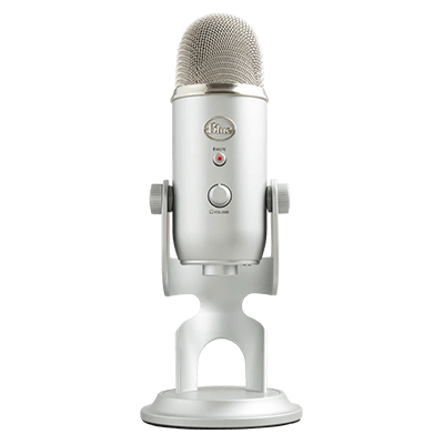 Blue Microphones Blue Yeti USB Microphone for Recording,Streaming,Gaming,Podcasting On Pc and Mac,Condenser Mic for Laptop Or Computer with Blue Vo!Ce Effects,Adjustable Stand,Plug and Play-Silver