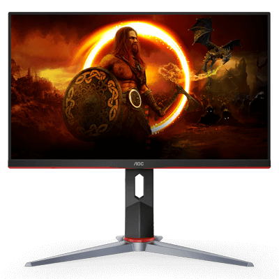 24" AOC Gaming 24G2Z - FHD Monitor, (1920x1080 @ 240 Hz, USB 3.0), IPS, 0.5ms Response Time, AMD G-SYNC Compatible, Height Adjust, USB Hub (Black & Red)