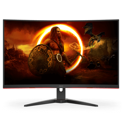 31.5" AOC C32G2E Curved 1ms 165Hz Full HD FreeSync Ultra Narrow Border Gaming Monitor - DP x 1, HDMI x 2, VGA x1. VESA100mm Low Blue