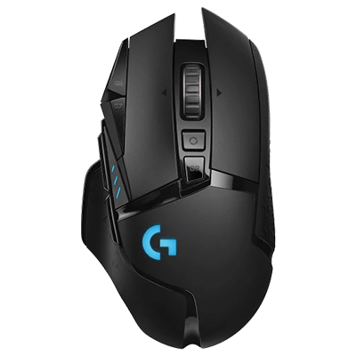 Logitech G502 Lightspeed Wireless Gaming Mouse, Hero 16K Sensor, 16,000 DPI, RGB, Adjustable Weights, 11 Programmable Buttons, Long Battery Life, On-Board Memory, PC/Mac - Black